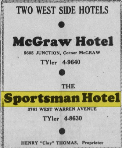 Sportsmen Motel (Sportmans Hotel, Sportsman Hotel) - Oct 12 1946 Article (newer photo)
